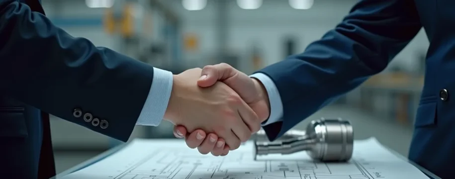 Collaboration industrielle entre deux mains dans un environnement de fabrication moderne