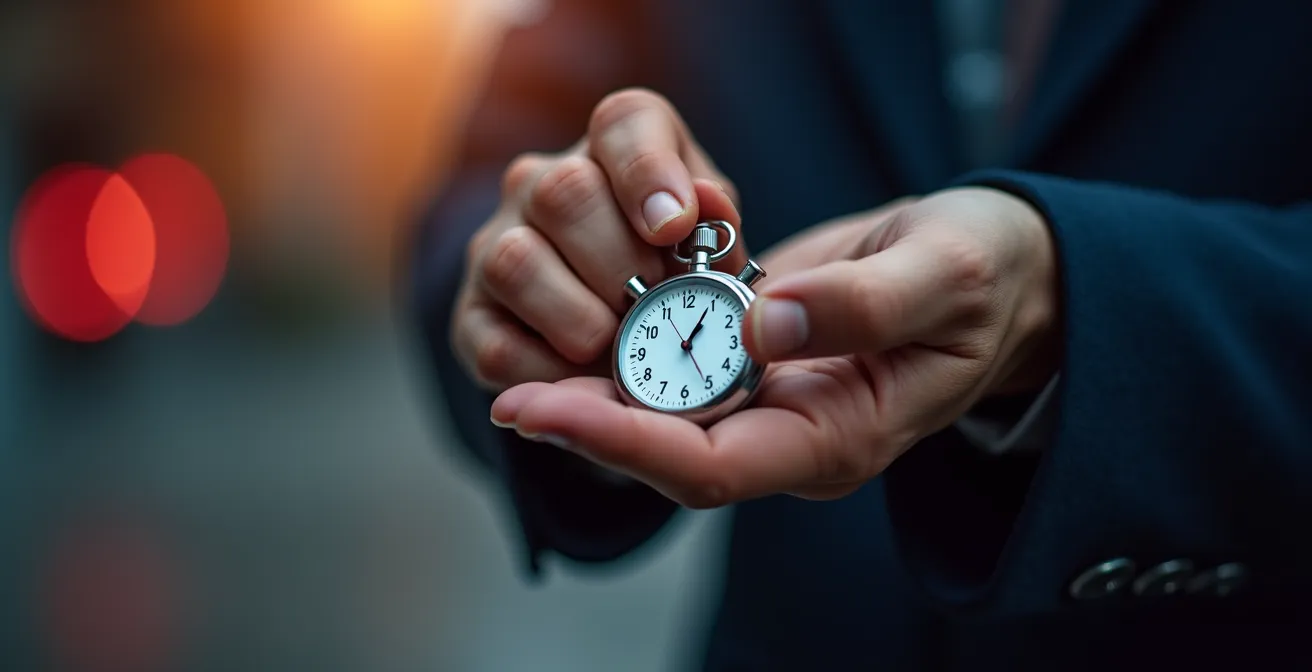 Main tenant un chronomètre devant un graphique de prix énergétiques