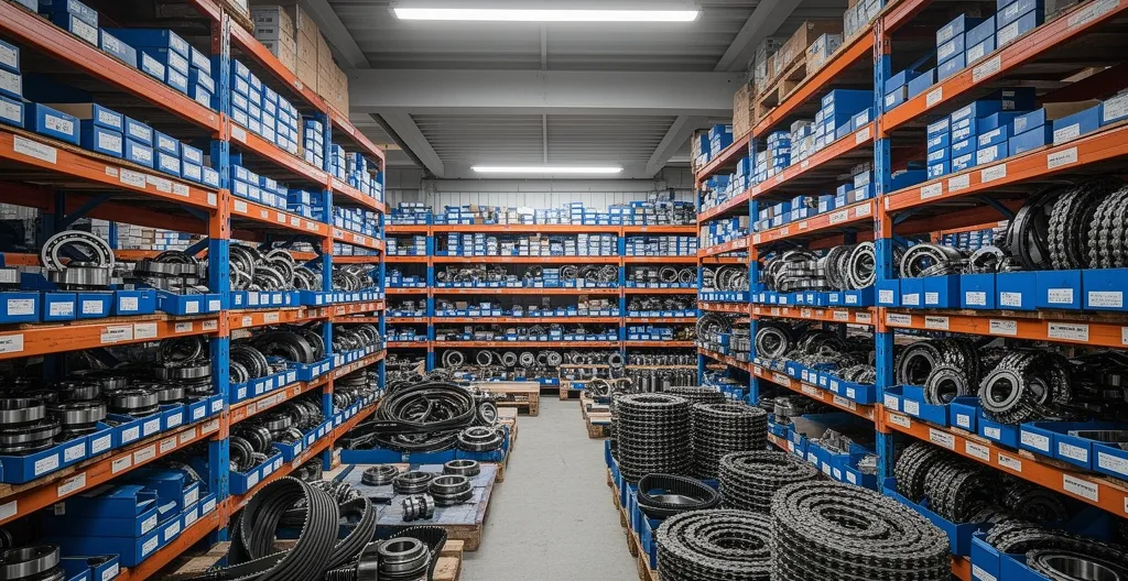 Stockage organisé de composants de transmission industrielle